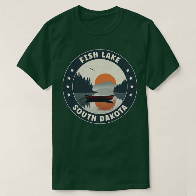 Fish Lake South Dakota Sunset T-Shirt (Design Front)