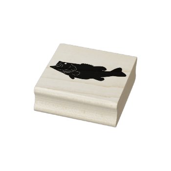 Fish / Largemouth Bass Rubber Stamp by Sandpiper_Designs at Zazzle