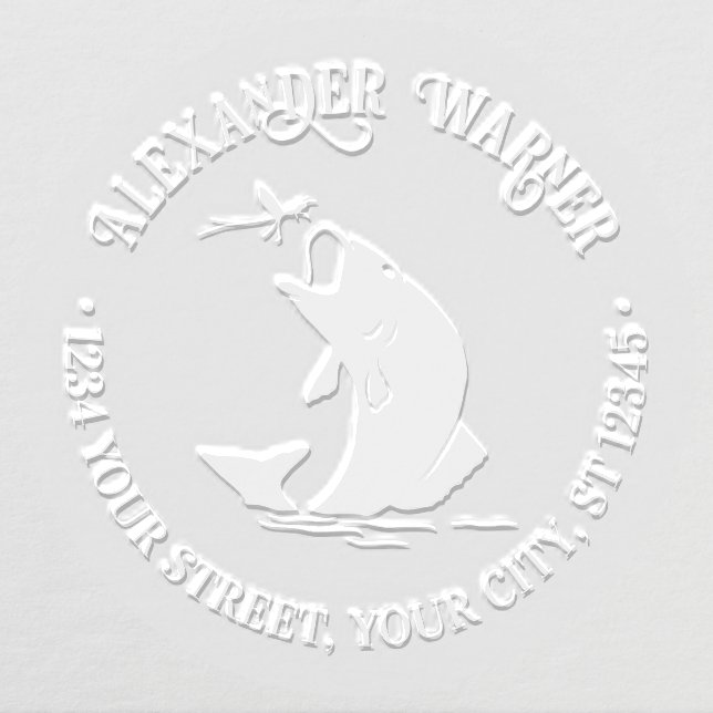Fish Leaping for Dinner Name Return Address  Embosser (Design)