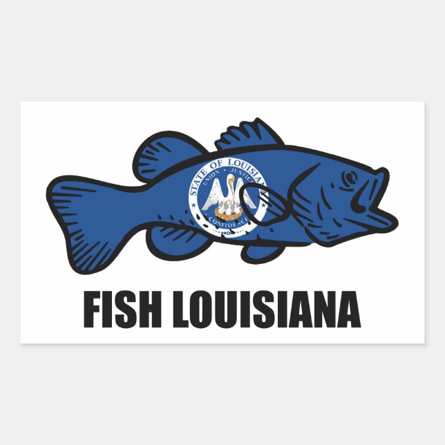 Fish Louisiana Rectangular Sticker (Front)