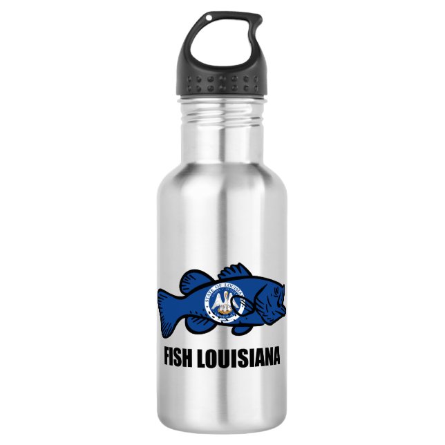 Fish Louisiana Stainless Steel Water Bottle (Front)
