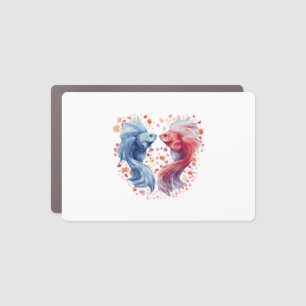 Fish Love Scales Valentine's Day Underwater Dance Car Magnet