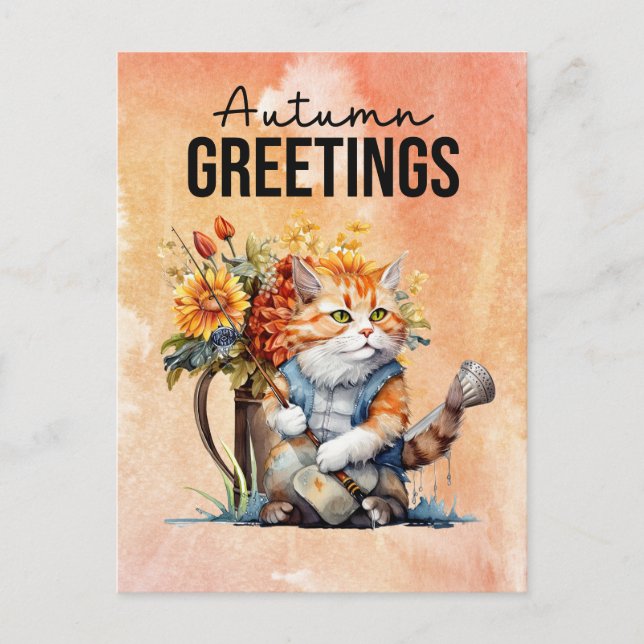 Fish lovers for Autumn greeting Postcard (Front)