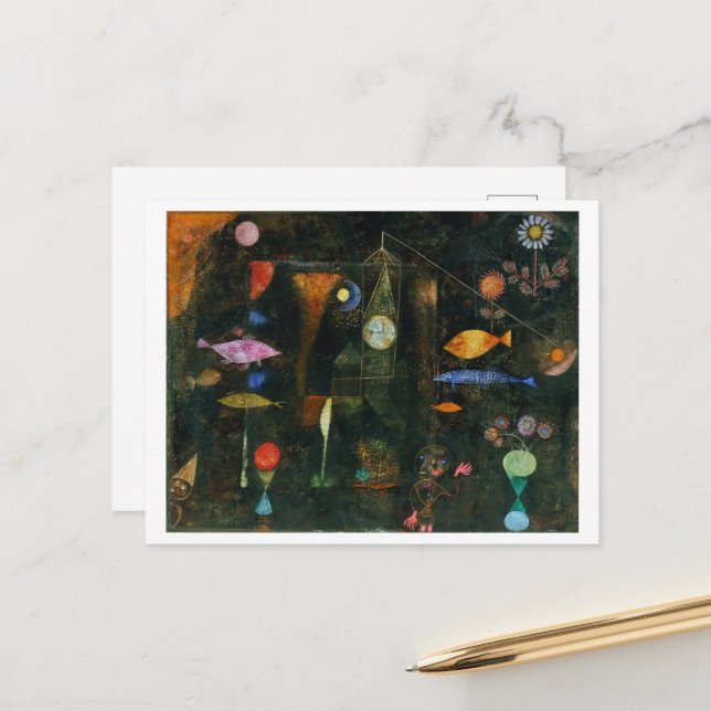 Fish Magic, Paul Klee 1925 Postcard (Front/Back In Situ)