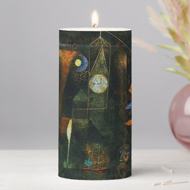 Fish Magic, Paul Klee Abstract Art Pillar Candle (In Situ)