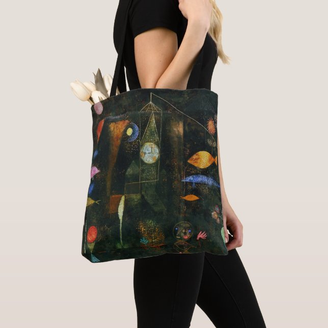 Fish Magic, Paul Klee Abstract Art Tote Bag (Close Up)