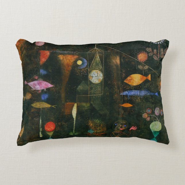 Fish Magic - Paul Klee Accent Pillow (Front)