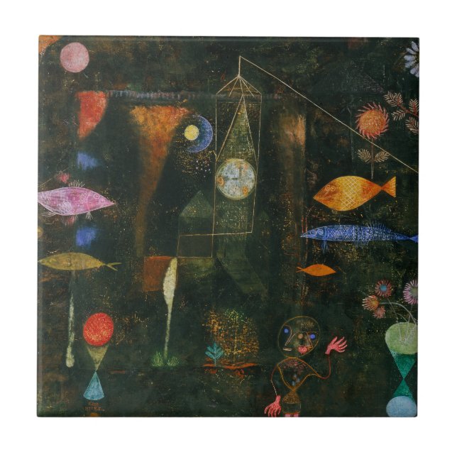 Fish Magic - Paul Klee Ceramic Tile (Front)