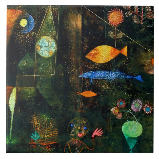 Fish Magic, Paul Klee Ceramic Tile (Front)