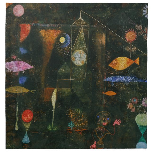 Fish Magic - Paul Klee Cloth Napkin (Front)