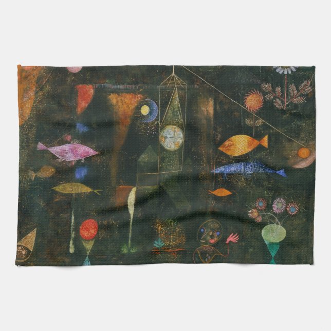 Fish Magic - Paul Klee Kitchen Towel (Horizontal)