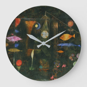 Fish Magic - Paul Klee Large Clock