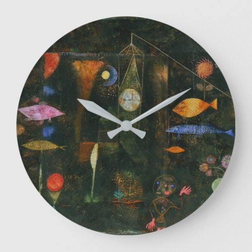 Fish Magic _ Paul Klee Large Clock