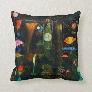 Fish Magic, Paul Klee Throw Pillow