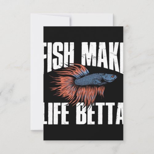 Fish make life betta Aquarium Lover RSVP Card