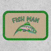 Bass Fish 'Gone Fishing  Round' Embroidered Velcro Patch — Little