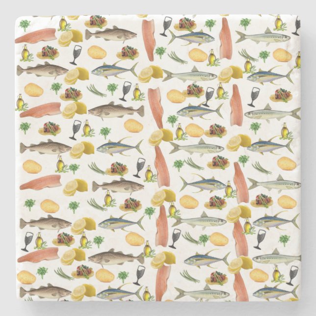 Fish Marble Stone Coaster (Front)