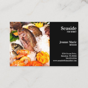 Fish Market In Black Background Business Card