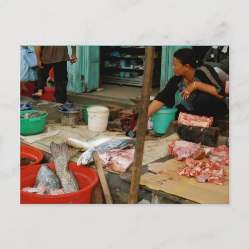 Fish Market Kalimantan near Pangkalanbun Postcard