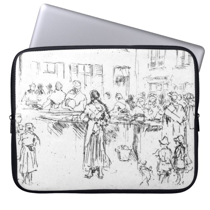 Fish Market Ostend Belgium 1860 Laptop Computer Sleeve