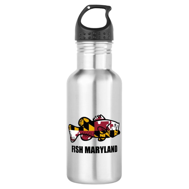 Fish Maryland Stainless Steel Water Bottle (Front)