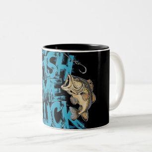 Fish Me Luck Graffiti Bass Art Two-Tone Coffee Mug