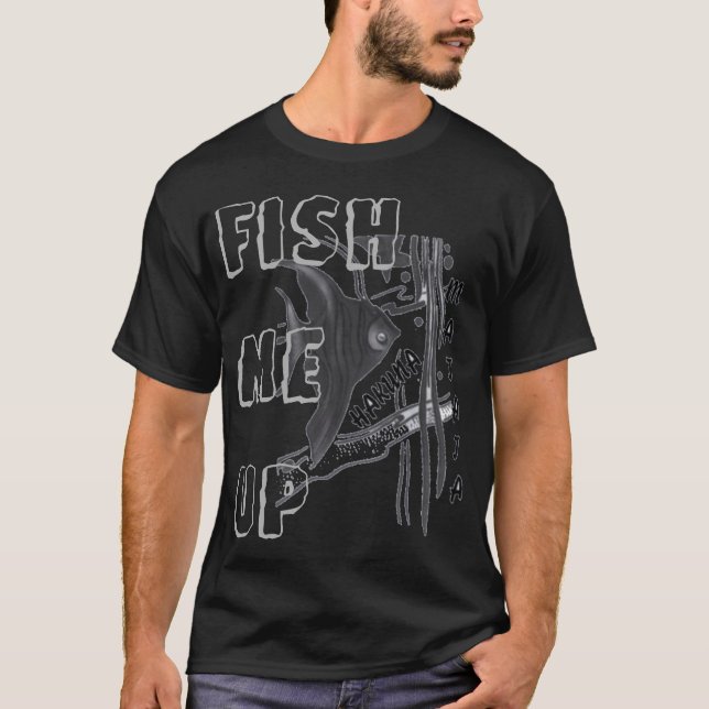 Fish Me Up Big fish Little Fish design art T-Shirt (Front)