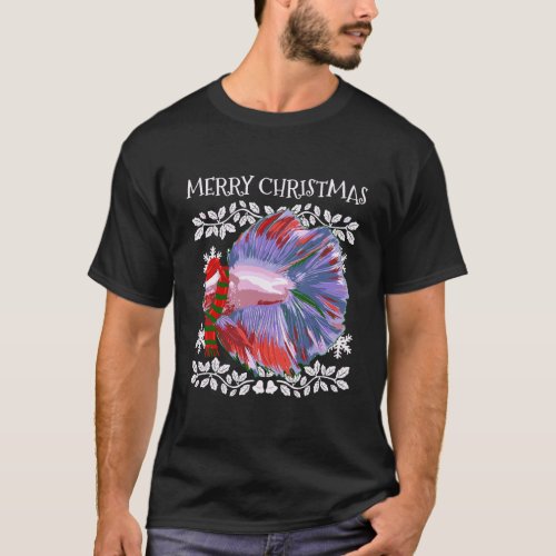 Fish Merry Christmas Ornament Betta Fish Ugly Xmas T_Shirt
