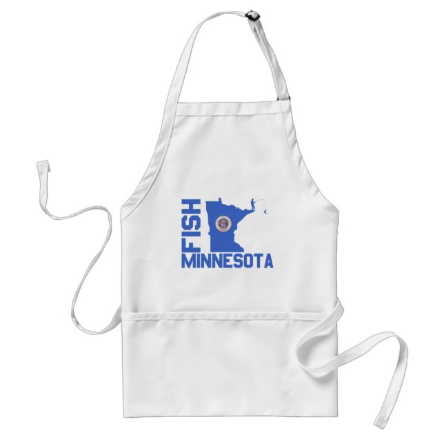 Fish Minnesota State Outline Adult Apron (Front)