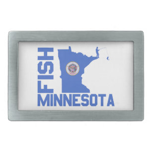 Fish Minnesota State Outline Belt Buckle