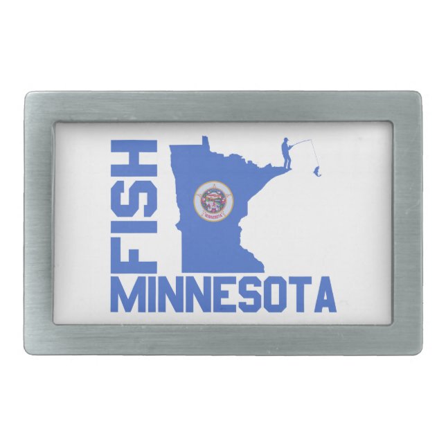 Fish Minnesota State Outline Belt Buckle (Front)