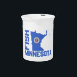 Fish Minnesota State Outline Beverage Pitcher<br><div class="desc">Get out there and fish the greatest state in the union!</div>