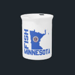 Fish Minnesota State Outline Beverage Pitcher<br><div class="desc">Get out there and fish the greatest state in the union!</div>