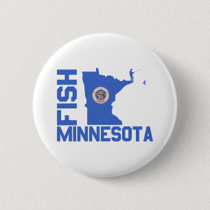 Fish Minnesota State Outline Button