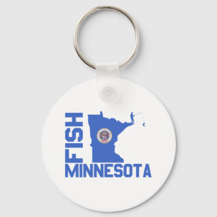 Fish Minnesota State Outline Keychain