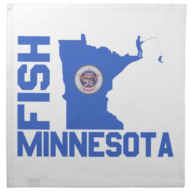 Fish Minnesota State Outline Napkin (Front)