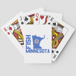 Fish Minnesota State Outline Poker Cards