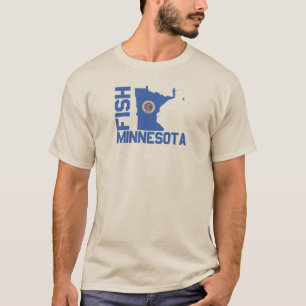 Fish Minnesota State Outline T-Shirt