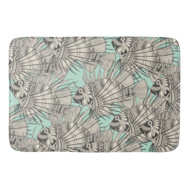 fish mirage mint bathroom mat (Front)