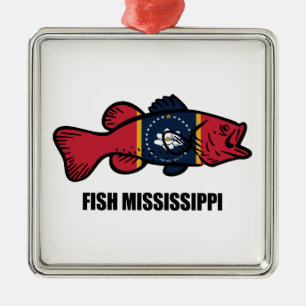 Fish Mississippi Metal Ornament