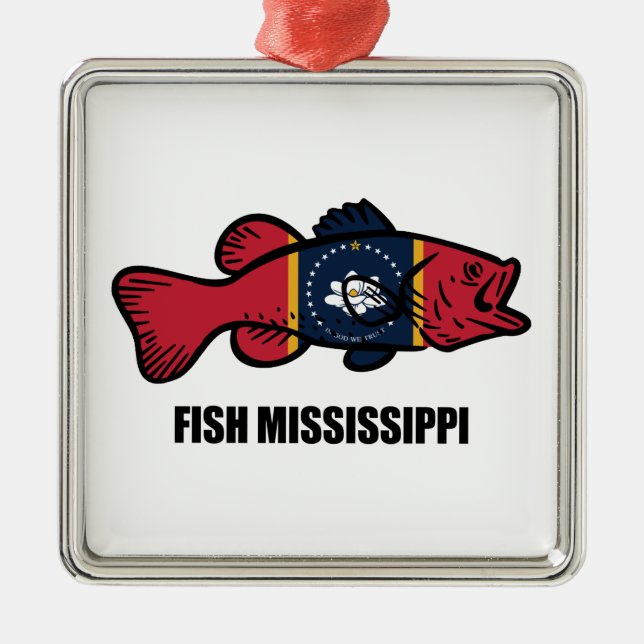 Fish Mississippi Metal Ornament (Front)