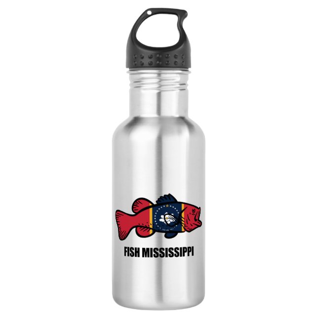 Fish Mississippi Stainless Steel Water Bottle (Front)
