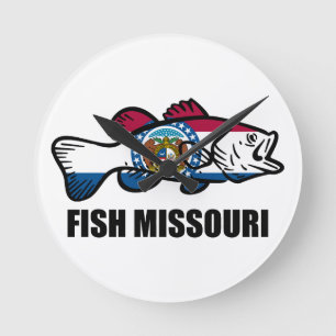 Fish Missouri Round Clock