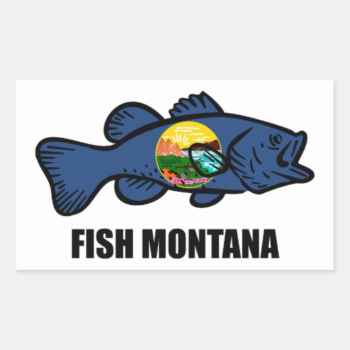 Fish Montana Bass Rectangular Sticker