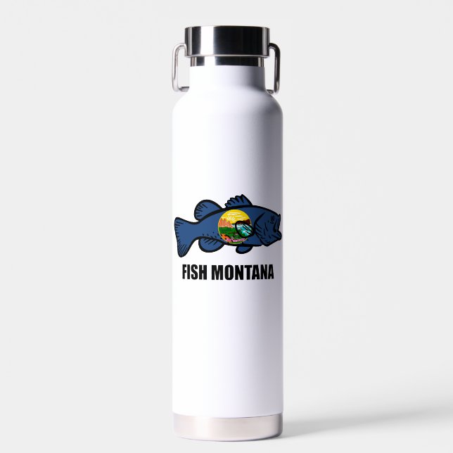 Fish Montana Bass Water Bottle (Front)
