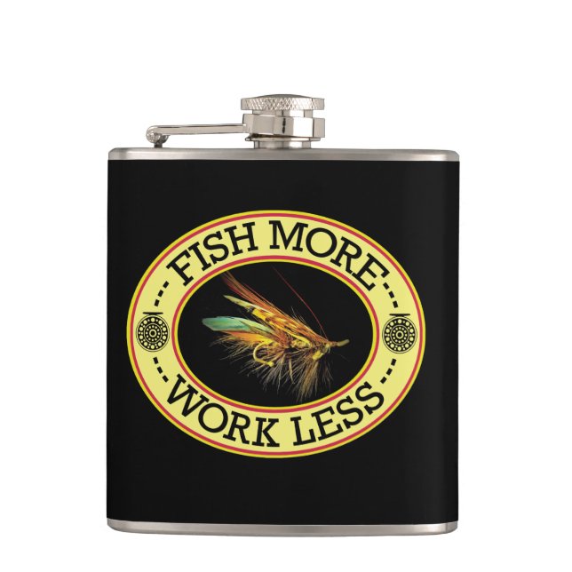 FISH MORE Salmon Fly Fishing Flask (Front)