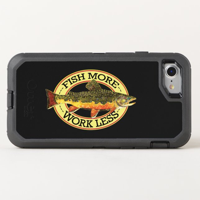 FISH MORE - WORK LESS OTTERBOX iPhone CASE (Back Horizontal)