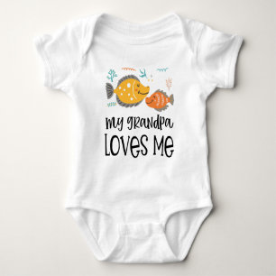 Fish 🐠 My Grandpa Loves Me Baby Bodysuit