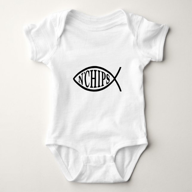 Fish N' Chips Fish Baby Bodysuit (Front)