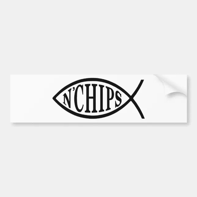 Fish N' Chips Fish Bumper Sticker | Zazzle